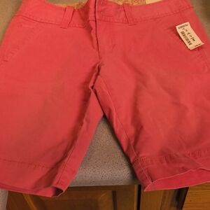 Aeropostale Brand Women's Vibrant Pink Long Stretch Shorts-Brand New With Tag